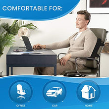 Load image into Gallery viewer, Everlasting Comfort Lumbar Support Pillow for Office Desk Chair - Memory Foam Back Cushion (Black)