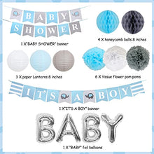 Load image into Gallery viewer, Baby Shower Decorations for Boy It's A Boy Baby Shower with Foil Letter Balloon Baby Blue Bunting