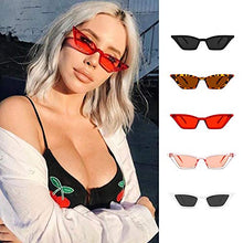 Load image into Gallery viewer, PINKLADY Slim Small Skinny Cat Eye Classic Retro Trendy Women Ladies Sunglasses (White)