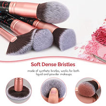 Load image into Gallery viewer, Makeup Brushes DUAIU 15Pcs Makeup Brush Set Premium Synthetic Bristles for Foundation Makeup Blusher Concealer Lip Eye Make Up Brush Set With Unique Snowflake Heart Luck Land Brush Handle