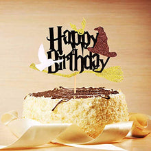 Load image into Gallery viewer, Blumomon 1Pc Glitter Black Magical Wizard Inspired Cake Topper Happy Birthday Cake Topper Pick for Magic Theme Party Supplies