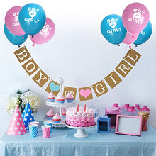 Load image into Gallery viewer, Boy or Girl Banner and Gender Reveal Balloons Set for Baby Shower Gender Reveal Party Pregnancy Announcement