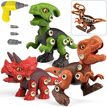 Load image into Gallery viewer, Dinosaur Toys for Kids 3-5 Year Old, Take Apart Dinosaur Toys with Dinosaur Skeleton, STEM Construction Educational Toys for Boys and Girls with Electric Drill, Birthday Dinosaur Gifts