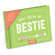 Load image into Gallery viewer, Knock Knock Why You're My Bestie Fill in the Love Book Fill-in-the-Blank Gift for Best Friend Journal, 4.5 x 3.25-Inches: Fill-in-the-blank Journal