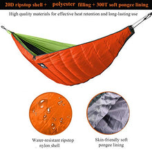 Load image into Gallery viewer, ayamaya Ultralight Hammock Underquilt for Camping Backpacking, 3 Season Under Quilt UQ for Single Person Hammock Warm Under Blanket Sleeping Bag Bottom Insulation - Hammock Camping Gear (Orange)