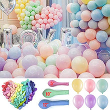 Load image into Gallery viewer, OEMG 150pcs Macaron Balloons 12 10 5 Inch Pastel Rainbow Eco Latex Balloon Pack for Romantic Wedding Kids Unicorn Birthday Baby Shower Party Decorations DIY Arch Garland
