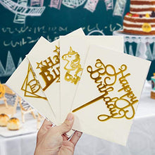 Load image into Gallery viewer, OWill 8 Pcs Acrylic Glitter Gold Cake Topper Acrylic Cake Toppers Happy Birthday Cake Topper Cake Decoration Party Supplies for Children or Adults Various Cupcake Topper (Gold)