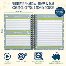 Load image into Gallery viewer, Boxclever Press Deluxe Budget Planner. Large Budget Book to Manage Personal Finance. Undated Budget Planner Organizer with Debt, Savings & Bill Trackers. Finance Planner with Pockets - 24 x 21.5cm