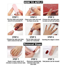 Load image into Gallery viewer, RikView Press on Nails Long Acrylic Nails Coffin Fake Nails Green Nails with Rhinestones