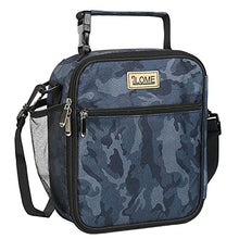 Load image into Gallery viewer, Insulated Cute Lunch Bag Cooler Bag Portable Carrying Lunch Box Bag with Front Pocket and Removable Adjuatable Shoulder Strap for Boys Girls Women Men to School Office Outdoor (Black Camouflage)
