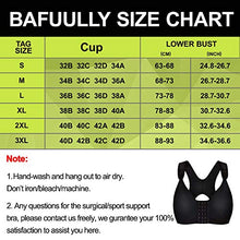 Load image into Gallery viewer, Bafully Women Post-Surgical Sports Support Bra Front Closure with Adjustable Straps Wirefree Racerback (Black, M)