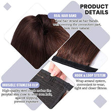 Load image into Gallery viewer, Ponytail Hair Extensions Real Human Hair - Wrap Around Clip in Ponytail Hair Piece Straight (#4 Medium Brown, 14"-80g)