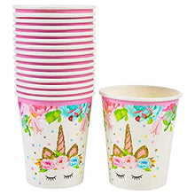 Load image into Gallery viewer, Unicorn Party Birthday Decoration Set Unicorn Paper Plates Cups Napkins Tablecover Birthday Banner Paper Straws-Serves 16 Guests