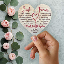Load image into Gallery viewer, Gifts for Best Friends Birthday Women Friendship Special Wooden Heart Hanging Thoughtful Plaques Decorations Novelty Sign Memorial Quote Forever Love Romantic Xmas Ornament Merchandise Presents