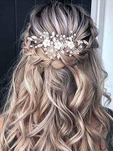 Load image into Gallery viewer, Vakkery Bride Flower Wedding Hair Vines Silver Crystal Hair Piece Bridal Hair Accessories for Women and Girls