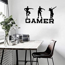 Load image into Gallery viewer, Quanyuchang Gamer Wall Decal, Game Wall Stickers Murals, Vinyl Art Design Gamers World Wall Decor for Teen Kids Boys Bedroom Playroom Home Decoration Wallpaper