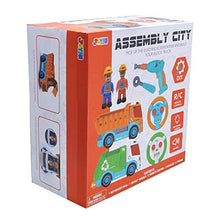 Load image into Gallery viewer, JOYIN Remote Control Take Apart Construction & Garbage Truck with Built-in Lights and Sounds and Drill for Kids STEM Assembly Vehicle Toy City Collection Gift
