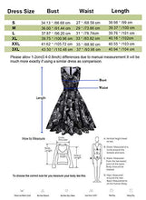 Load image into Gallery viewer, ihot Women's Vintage 1950s Classy Rockabilly Retro Floral Pattern Print Cocktail Evening Swing Party Dress, 28-v Neck Black, XL