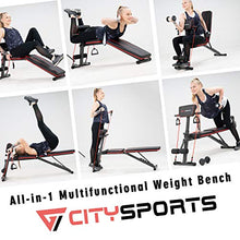 Load image into Gallery viewer, CITYSPORTS Weight Bench, Workout Bench for Home Gym, Adjustable Strength Training Benches for Full Body Workout, Multi-Purpose Foldable Gym Bench (S1-1)