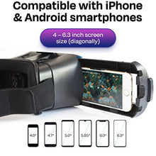 Load image into Gallery viewer, VR Headset Compatible with iPhone/Android Phone - Universal Virtual Reality Goggles - Play Your Best Mobile Games 360 Movies with Soft & Comfortable New 3D VR Glasses | Blue | w/Eye Protection