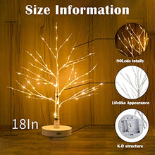 Load image into Gallery viewer, Artificial Decorative Light Tree | 24 Warm White LED Star Batteries USB Operated Timer | Tabletop Decoration Centerpiece | Christmas Easter Holiday Party Indoor Decor 18 Inches (Grain Base 80Leds)