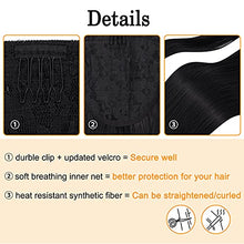 Load image into Gallery viewer, ZAIQUN Clip in Ponytail Extension Wrap Around Pony Tail Long Straight 20 Inch Synthetic Ponytail Hair Extensions Hair Pieces for Women(20'', Dark Black)