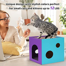 Load image into Gallery viewer, ULIGOTA Cardboard Cat House with Scratcher/Catnip Cardboard Box Cat Play House Cardboard Cat Bed for Indoor Cats, Space for Kitties