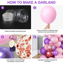 Load image into Gallery viewer, Purple Pink Balloon Arch Kit, Balloon Garland 80PCS Latex Birthday Party Decorations Including Metallic Purple Red Balloons & Rose Gold Confetti Balloons for Birthday Baby Bridal Shower Party Supplies