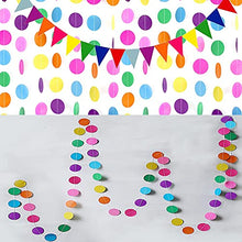 Load image into Gallery viewer, DOJoykey 21 Pcs Party Decoration Set, Hanging Paper Fans, Pom Pom Flowers, Paper Bunting Flags and Polka Dot String for Birthday, Wedding, Baby Shower, Fiesta Party Decoration