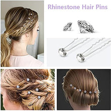 Load image into Gallery viewer, 40 Pack Bridal Wedding Hair Pins Rhinestone Hair Clips Accessorie U shaped hair Clips Crystal Hair Pins Wedding Hair Accessories for Women and Girls
