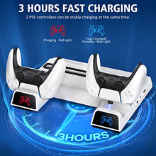 Load image into Gallery viewer, OIVO PS5 Stand with Cooling Fan and dual PS5 Charging Station with Headphone Stand in Mini Size for Playstation 5 PS5 Console, Space Saving PS5 Fan with PS5 Controller Charger and 10 Game Storage