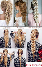 Load image into Gallery viewer, 21 Inch Long Claw Clip in Ponytail Synthetic Natural Straight Thick Hair Extensions Pony Tail for Women with a jaw Claw Light Brown