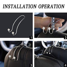 Load image into Gallery viewer, SAVORI Auto Hooks, Bling Car Hangers Organizer Seat Headrest Hooks Strong and Durable Backseat Hanger Storage Universal for SUV Truck Vehicle 2 Pack (White)
