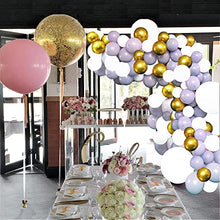 Load image into Gallery viewer, Balloon arch kit 125 Pcs - White, Macron Grey, Gold Metallic Latex Balloons Garland with Knotter and Arch Strip, Birthday Balloons for Boy Girl, Baby Shower, Wedding, and Engagement Party Decorations