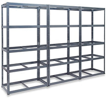 Load image into Gallery viewer, Pack of 3 STORALEX® 45cm Deep Garage Shelving Racking Units – UK’s Bestselling Garage Storage Shelves - 280kg Per Shelf (Evenly Distributed) - 5 Tier Shelf Unit - Metal & MDF Boltless Assembly System