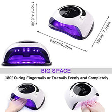 Load image into Gallery viewer, UV LED Nail Lamp, Professional Gel Nail Polish 120W Faster Nail Dryer for 4 Timer Setting Touch Screen Portable Handle, Automatic Sensor Nail Art Light Tools for Fingernail and Toenail