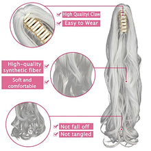 Load image into Gallery viewer, Ponytail Extension 18" Clip in Claw Long Wavy Ponytail Hair Extensions Jaw Pony Tails Clip on Hairpiece for Women