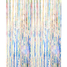 Load image into Gallery viewer, Asunflower 6.5Ft Metallic Tinsel Curtains Rainbow Foil Fringe Curtains Christmas Hanging Streamers for Party/Prom/Birthday Favors