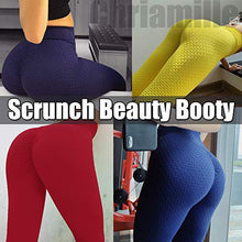 Load image into Gallery viewer, Chriamille Textured Yoga Pants Ruched Butt Lifting Anticellulite Leggings for Women High Waisted Booty Scrunch Tights