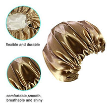 Load image into Gallery viewer, Sleep Caps, Satin Night Sleep Cap Adjustable Soft Sleeping Head Cover Bonnet Hair Loss Cap Salon Bonnet for Women and Girls (2 Pack)