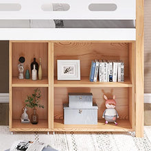 Load image into Gallery viewer, 3 FT Children Single Bed Loft Bed, Kids Storage Bed with Movable Cabinet, Children Bed with Solid Pine Wood, Ideal for Any Bedroom, 90 x 190 cm, White, 2021 New【UK Fast Delivery】