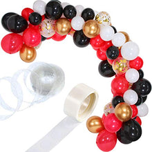 Load image into Gallery viewer, Tatuo 112 Pieces Balloon Garland Kit Balloon Arch for Graduation Casino Card Night Poker Las Vegas Wedding Birthday Party Decorations (White Black Red)