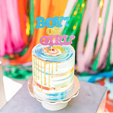 Load image into Gallery viewer, Blumomon 1 Pack Boy or Girl Cake Topper Gender Reveal Cake Decoration Blue and Pink Glitter Baby Shower Party Decorations Supplies
