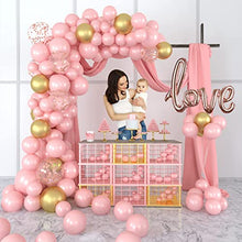 Load image into Gallery viewer, Valentines Day Decorations Pink Balloon Arch Kit 117PCS 5M Latex Balloon Garland Kit with Rose Gold Pink Balloons Confetti Balloons Metallic Balloons Valentines Balloon Garland for Valentines Party