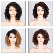 Load image into Gallery viewer, FASHION IDOL Short Deep Wave Lace Front Bob Wigs for Women Human Hair Kinky Curly wig Side Part Shouder Lenth Wig Pre plucked with Baby Hair 150% Density 10 Inch