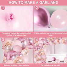 Load image into Gallery viewer, Balloon Arch Kit, GRESAHOM Metallic Red Pink Garland Kit, Birthday Decoration Metallic Rose Gold Confetti Balloons, Party Decoration Supplies Birthday Balloons for Girl Woman, Party,Graduation,Wedding