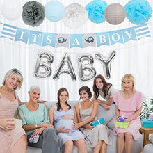 Load image into Gallery viewer, Baby Shower Decorations for Boy It's A Boy Baby Shower with Foil Letter Balloon Baby Blue Bunting