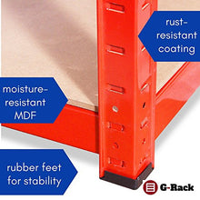 Load image into Gallery viewer, Garage Shelving Units: 180cm x 90cm x 60cm | Heavy Duty Racking Shelves for Storage - 3 Bay, Red 5 Tier (265KG Per Shelf), 1325KG Capacity | For Workshop, Shed, Office | 5 Year Warranty