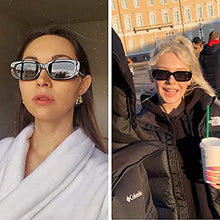 Load image into Gallery viewer, 2 Pcs Rectangle Sunglasses, UV 400 Glasses Retro Square Sunglasses Eyewear for Women