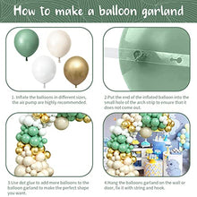 Load image into Gallery viewer, Balloon Arch Kit, Sage Green Balloon Garland Kit, Retro Green White and Gold Birthday Balloons Arch Kit for Jungle Safari Theme Party Boy Shower Wedding Party Decoration